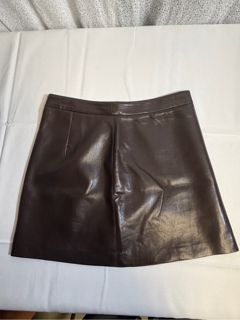 Wilfred Faux Leather A-Line Mini Skirt - Dark Brown